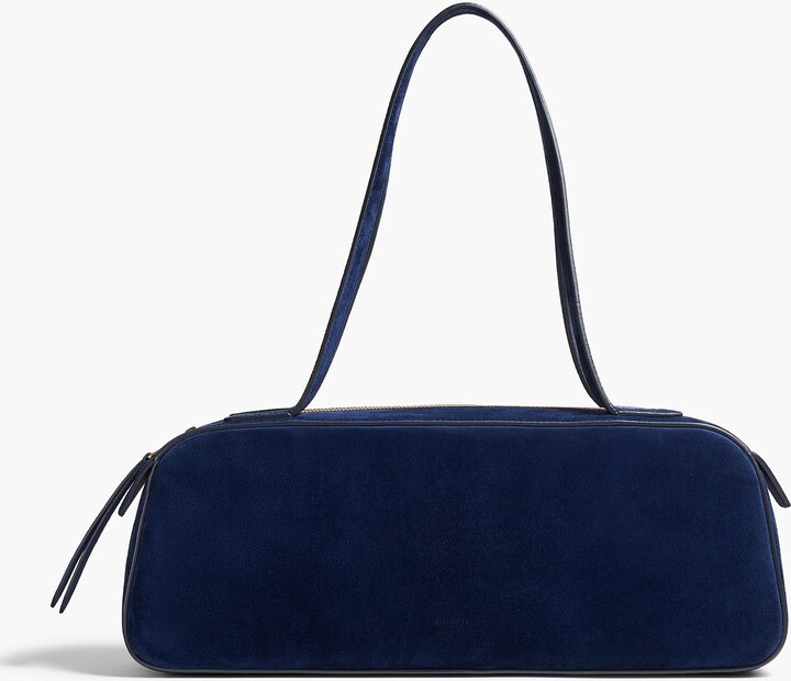 KHAITE Simona Shoulder Bag in Midnight Suede