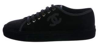 Chanel Velvet Low-Top Sneakers