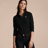 Thumbnail for your product : Burberry Long-sleeved Stretch Cotton Piqué Polo Shirt