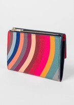 Thumbnail for your product : Paul Smith Women's Navy 'Swirl' Leather Medium Zip Pouch