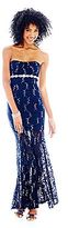 Thumbnail for your product : My Michelle Strapless Sequin & Lace Cutout-Back Long Dress