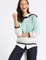 Thumbnail for your product : Marks and Spencer Pure Cotton Colour Block Slash Neck Jumper