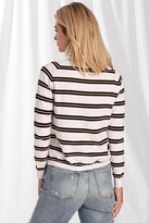 Thumbnail for your product : Minnie Rose Cttn Cash Textured Stripe Crew Sweaters - Black