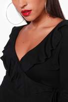 Thumbnail for your product : boohoo Maternity Ruffle Wrap Top