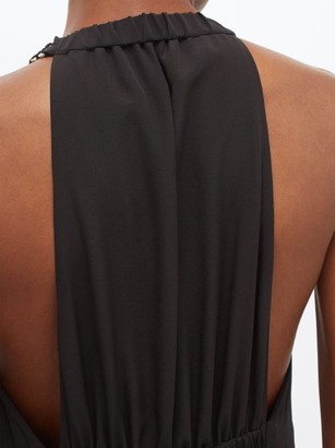Tibi Halterneck Silk Dress - Black