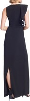 Thumbnail for your product : Halston Heritage Contrast Ruffle Sleeve Crepe Sheath Gown