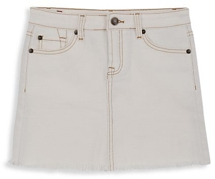 kids white jean skirt