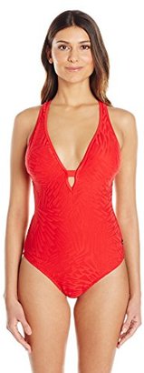 Nautica Women's Point Of Sail Soft Cup One Piece Swimsuit