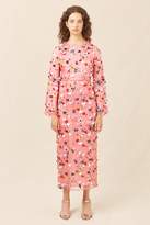 Thumbnail for your product : Mansur Gavriel Floral Embellished Silk Evening Gown - Blush