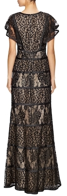 Basix II Lace Overlayer Evening Gown