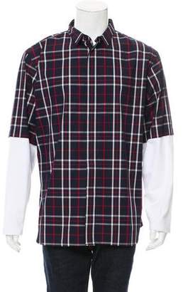 Christian Dior Plaid Button-Up Shirt w/ Tags
