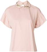 Red Valentino embellished collar blouse