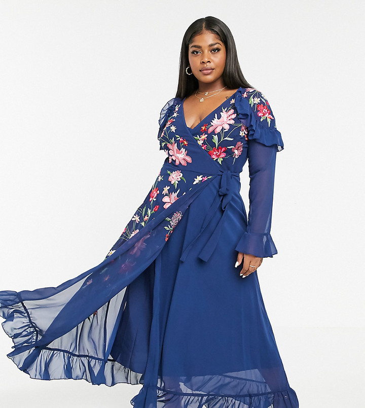 asos dark blue dress