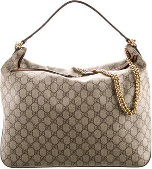 Gucci Linea A Supreme Coated Canvas Hobo Shoulder Bag