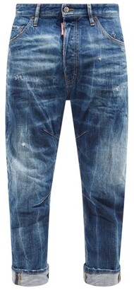 DSQUARED2 Combat Distressed Denim Jeans - Blue