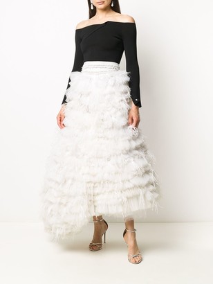 Loulou Feather Tulle Full Skirt