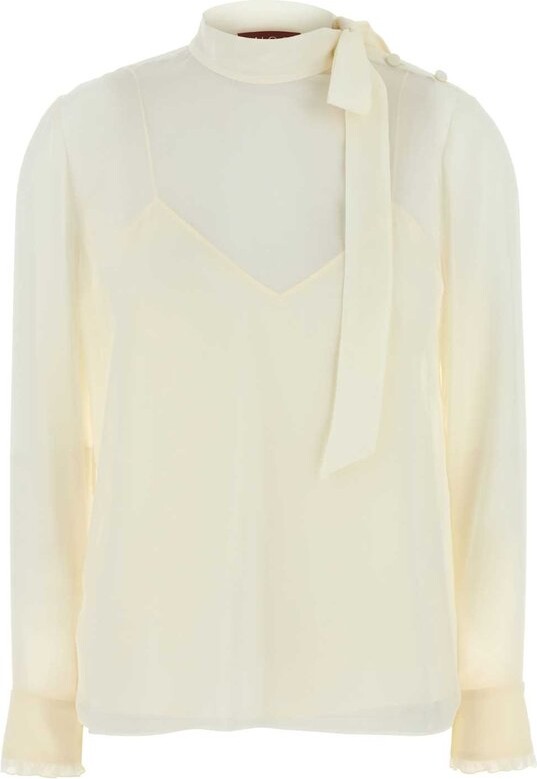 Gucci GG Georgette Tie-Detailed Top