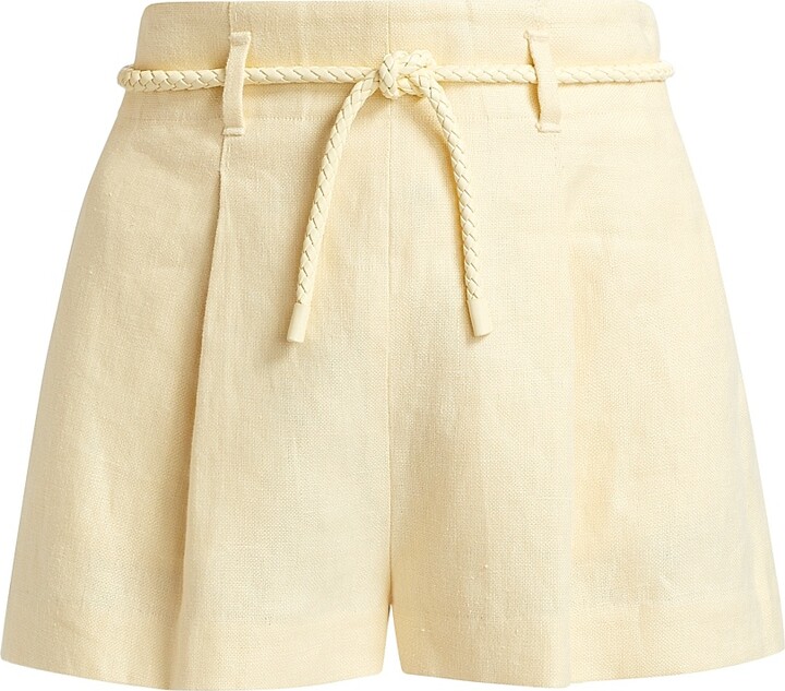 Zimmermann Women's Illuminate Linen Shorts - Lemon - Size 2