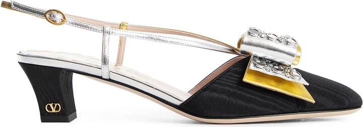 Pumps Slingback Bowow In Tessuto Moiré