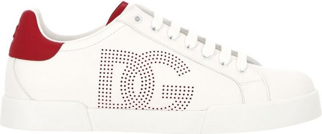 Dolce & Gabbana Portofino Logo Perforated Sneakers