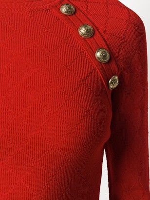 Balmain Button-Detail Fine-Knit Jumper