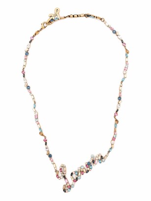 Lanvin Embellished-Logo Necklace