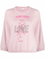 Thumbnail for your product : RED Valentino Pink Rose-embroidered jumper