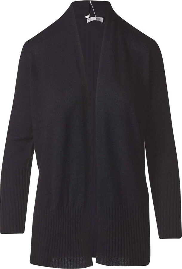 Kinross Women's Rib Trim Cardigan In Black