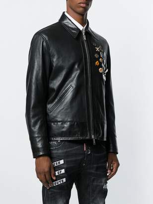 DSQUARED2 embellished leather jacket