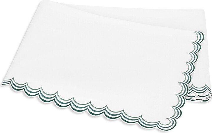 Matouk Stella Scalloped Embroidered Flat Sheet King