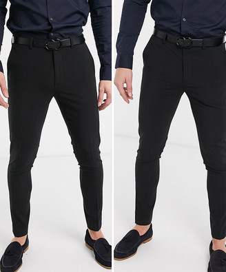 mens black super skinny trousers