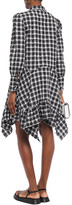 Thumbnail for your product : Ganni Charron Asymmetric Checked Cotton-blend Seersucker Shirt Dress