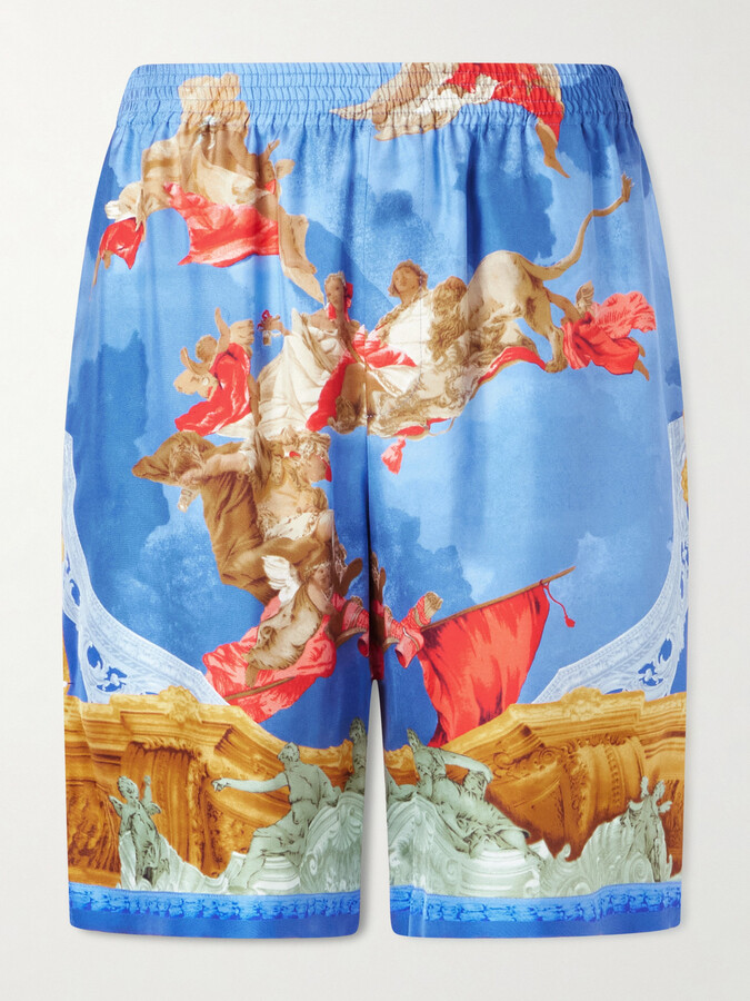 Affresco Printed Silk-Twill Shorts