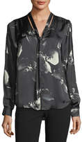 Thumbnail for your product : Matty M Floral-Print Tie-Neck Blouse