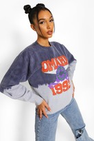 Thumbnail for your product : boohoo Dip Dye Varsity Oversized Sweatshirt
