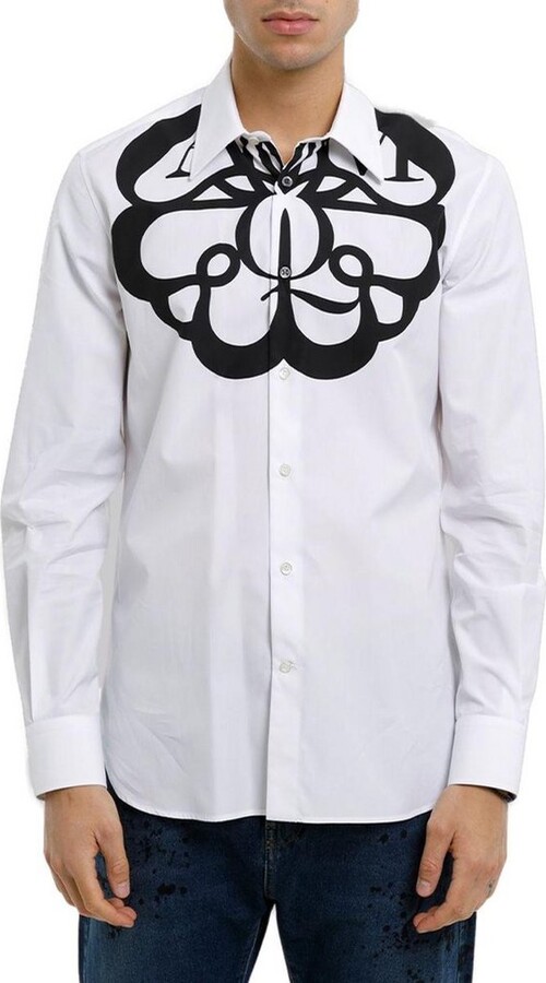 Alexander McQueen Logo Printed Long Sleeved Shirt