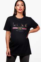 Thumbnail for your product : boohoo Maternity Luxe Printed Tee