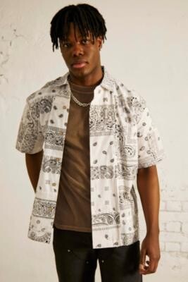 Overlord White Short Sleeve Bandana Shirt - White S at Urban Outfitters -  ShopStyle