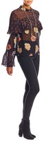Thumbnail for your product : Nicole Miller Embroidered Rose Buds Ruffle Blouse
