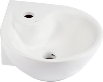 Elanti Vitreous China 17" Corner Bathroom Sink with Overflow