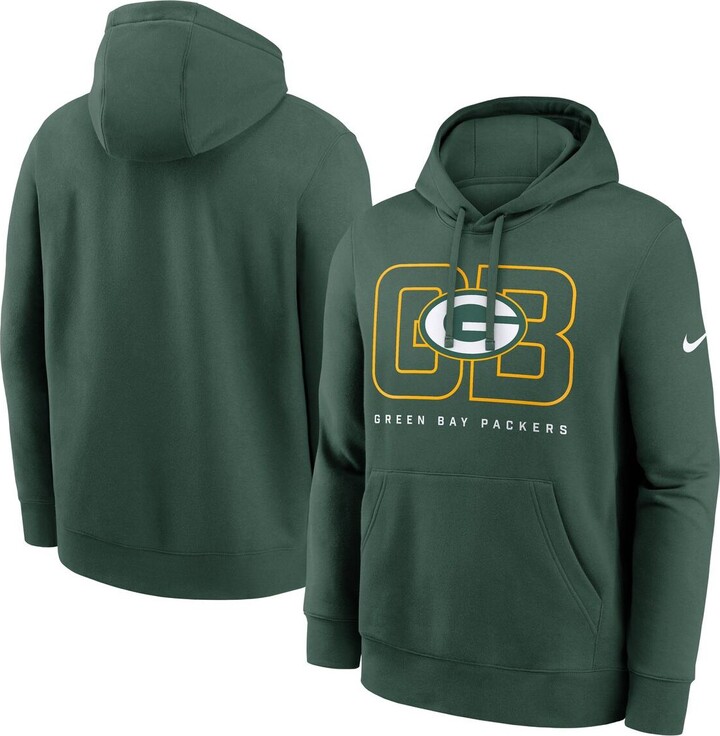 Nike Men's Green Green Bay Packers Busted Play Club Fleece Pullover Hoodie