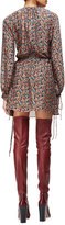 Thumbnail for your product : Derek Lam Pleated Floral-Print Tie-Detailed Dress
