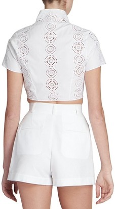 Alaia Embroidered Medallion Knotted Crop Top