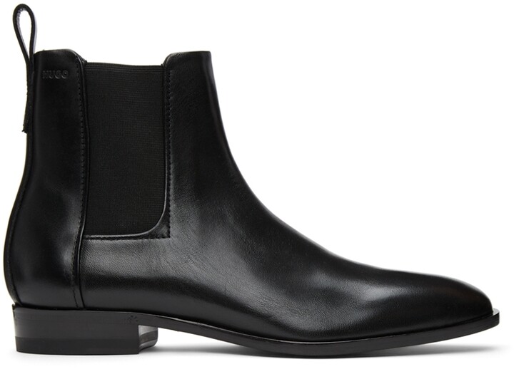Raw Baleen whale Do not HUGO BOSS Black Leather Chelsea Boots - ShopStyle