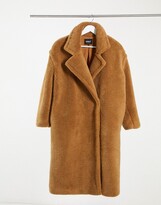 Thumbnail for your product : Only oversized teddy coat in tan