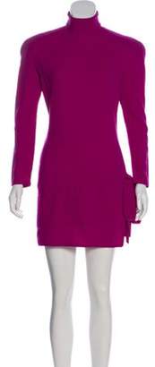 Versace Wool Long Sleeve Dress Violet Wool Long Sleeve Dress