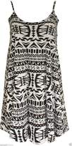 Thumbnail for your product : Roland Mouret Fashions Womens Long CAMI Swing Dress Camisole Plus Size Vest TOP Aztec Tartan Skull Rose