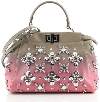 Fendi Peekaboo Bag Crystal Embellished Ombre Leather Mini - ShopStyle