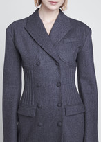 Thumbnail for your product : Fendi Boned Flannel Midi Coat