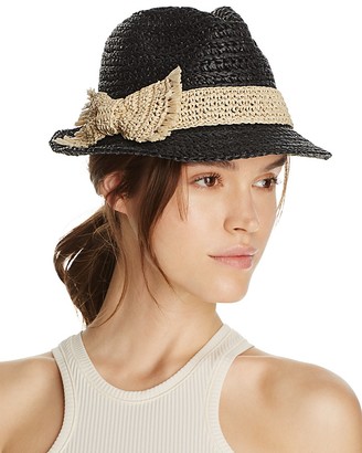 Kate Spade Crochet Packable Stripe Fedora Hat